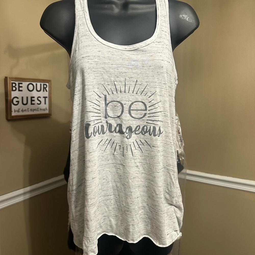 Bella Canvas Women's Light Gray 'Be Courageous' Tank Top